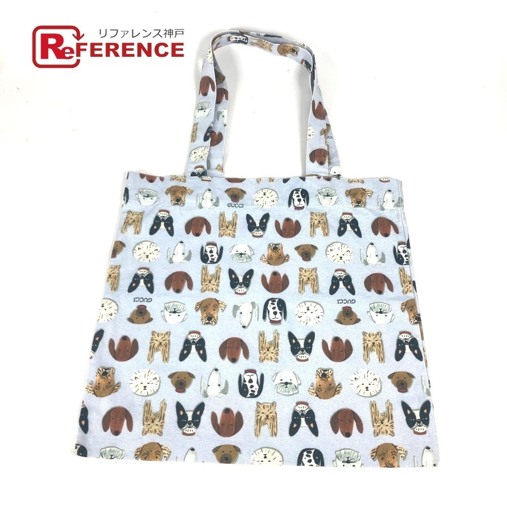 GUCCI Dog themed bag shoulder tote canvas blue